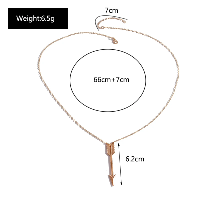Aihua Neue Einfache Pfeil Anker Lange Anhänger Halsketten Pullover Ketten Halsketten für Frauen Mädchen Valentinstag Schmuck Kragen – Detail 5