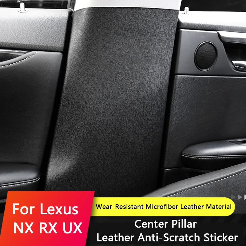 

QHCP Car B Pillar Microfiber Leather Safety Seat Belt Pad Cover Door Column Protection Anti-scratch Anti-kick For Lexus NX RX