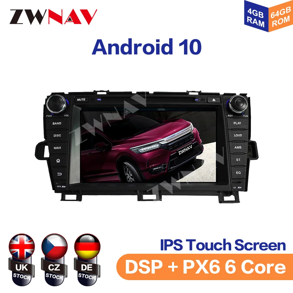 DSP Car DVD Player Android 10 Octa Core Multimedia Player GPS Navigation For Toyota Prius 2009-2015 Auto Radio Stereo Head Unit