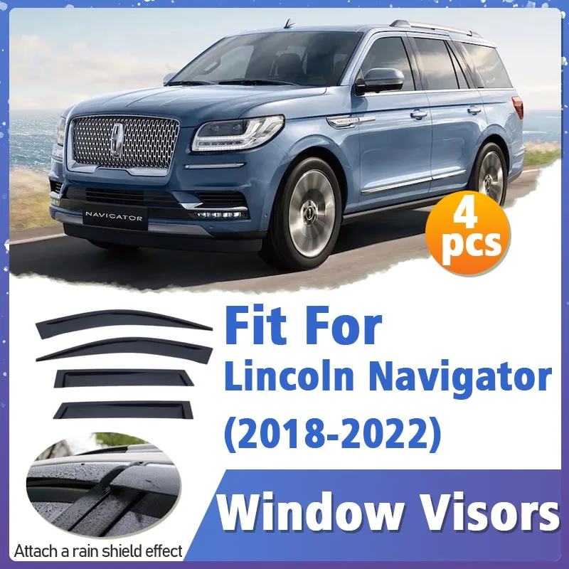 

Window Visor Guard for Lincoln Navigator 2018-2022 Vent Cover Trim Awnings Shelters Protection Sun Rain Deflector Accessories