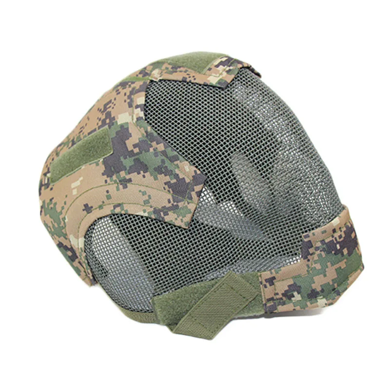  Airsoft Mask Full Face Mask War Game Steel Mesh Protective Mask Full Head Protection Paintball Gear Equipment