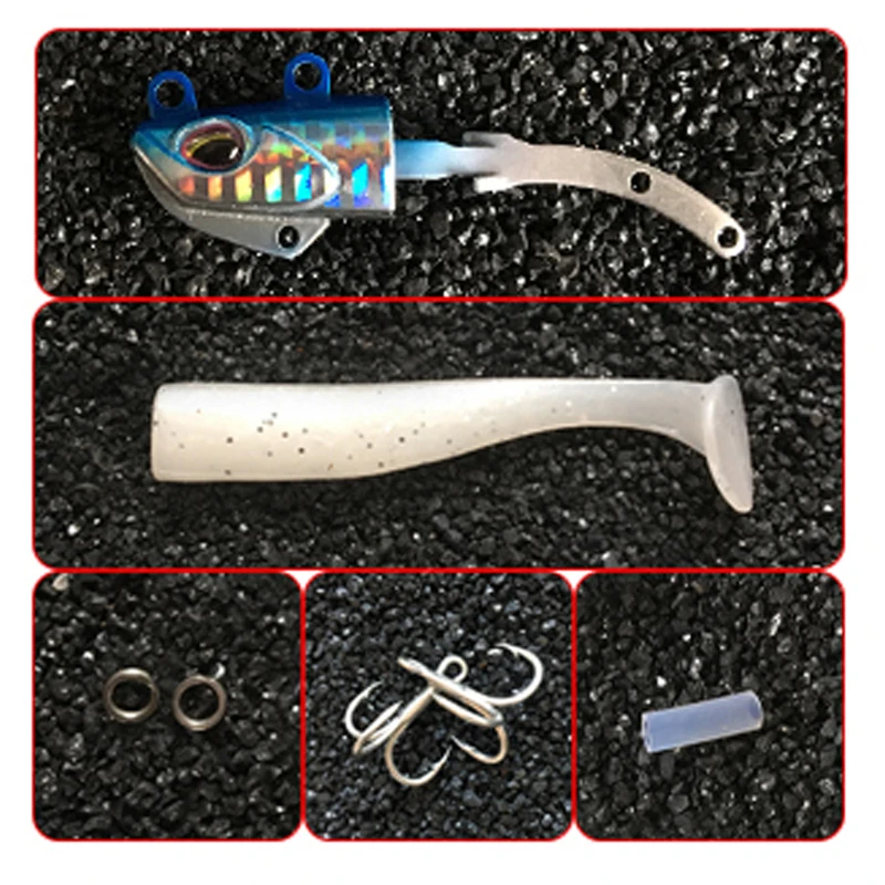 TOMA Black Minnow Jig Head 14g 21g 27g 35g 50g Fishing Lure Inter-change-able Soft Body VIB Bass Soft Bait Fishing Tackle