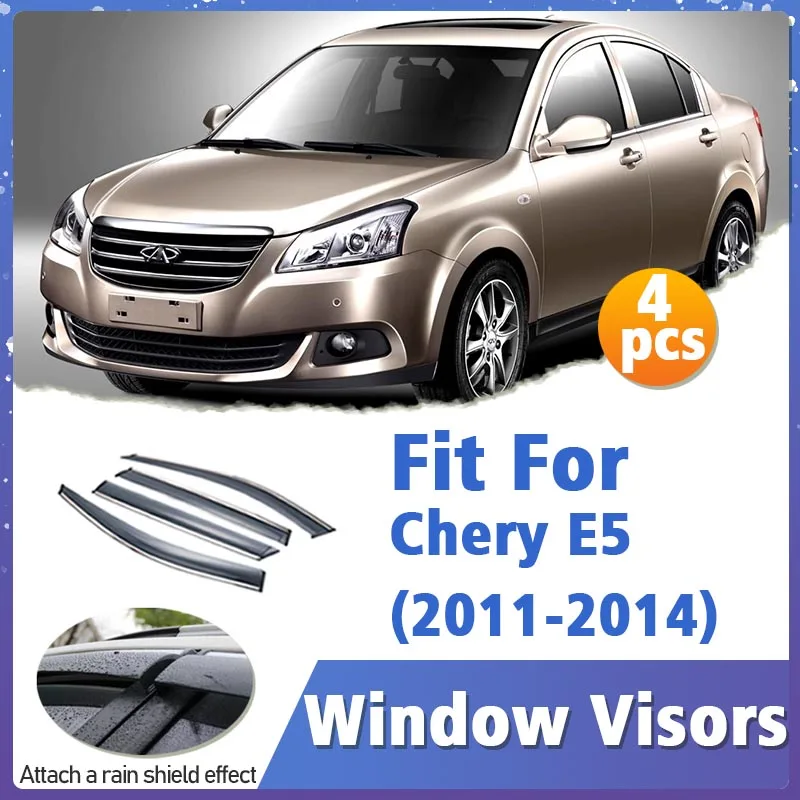 

Window Visor Guard for Chery E5 2011-2014 4pcs Vent Cover Trim Awnings Shelters Protection Sun Rain Deflector Auto Accessories