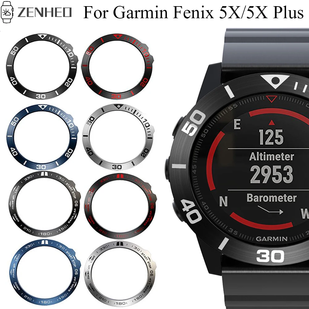 สแตนเลสสตีลแหวนสำหรับ Garmin Fenix 5X/5X Plus Anti-Scratch ป้องกันแหวนสำหรับ Garmin fenix 3/3 HR