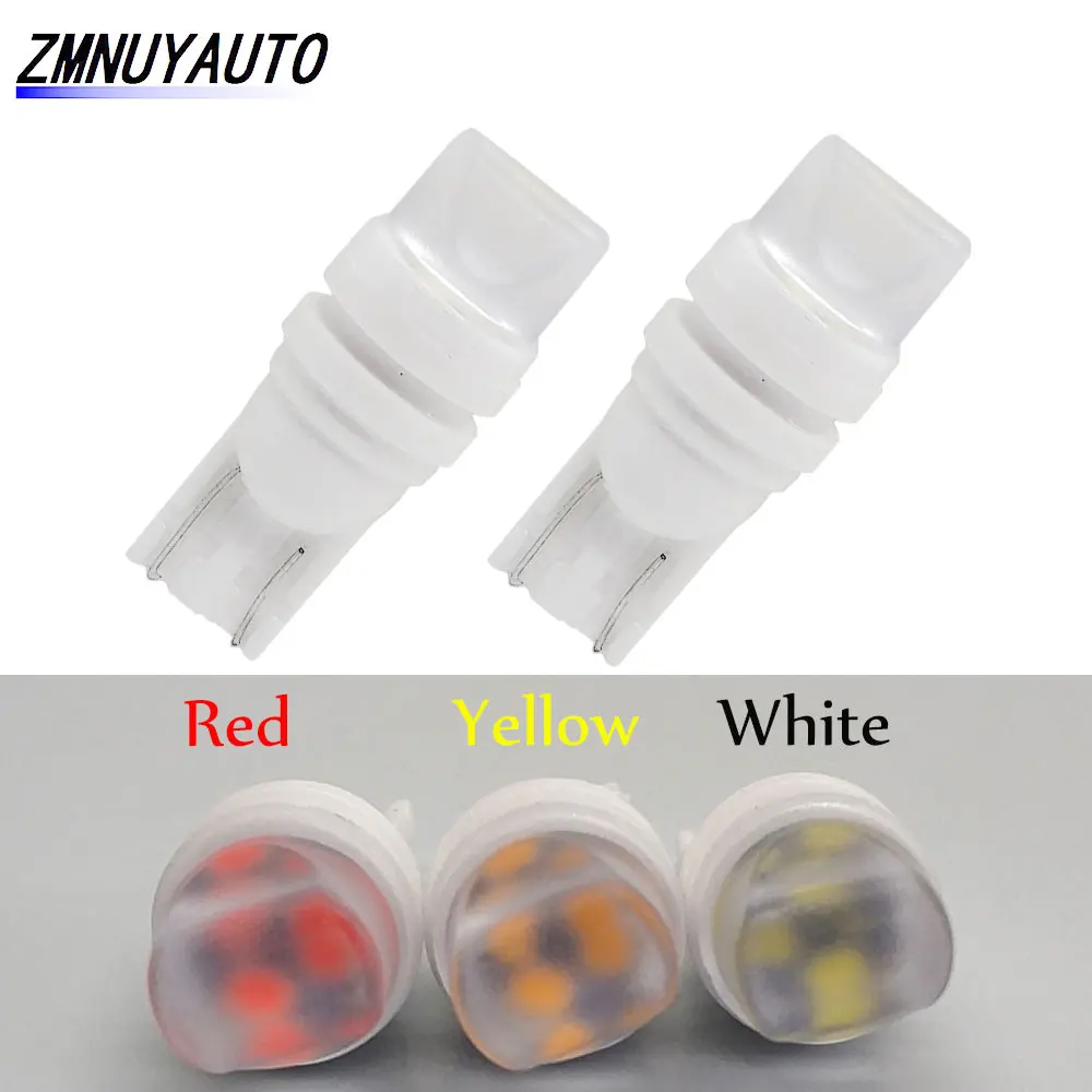 2PCS T10 W5W Ceramic 3D LED Car Licence Plate Light Marker Lamp WY5W 501 194 168 Led Auto Dome Instrument Light Wedge Bulb 12V