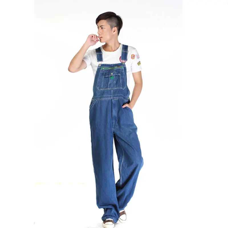 

Men's Overalls Jumpsuit Large size Strap Straight Pants Blue Jeans Men's Plus Size Work Clothes More sizes 30-48 50