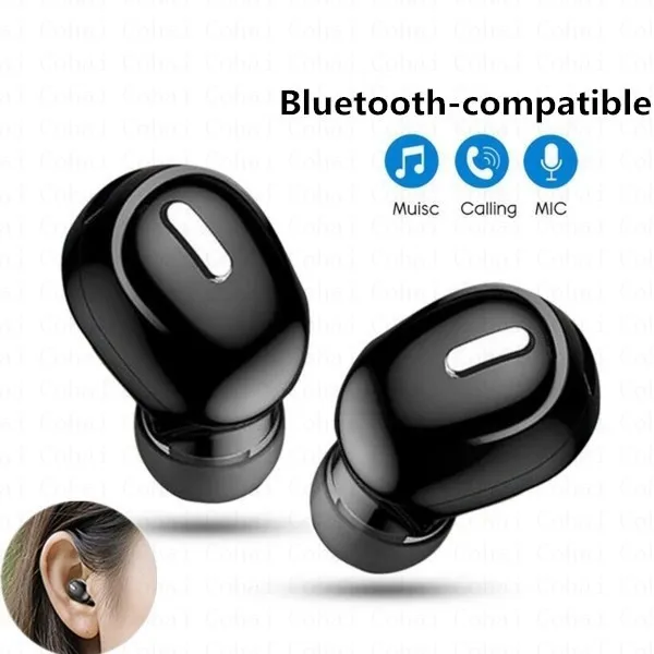 Mini Wireless Bluetooth 5.0 Earphone in Ear Sport with Mic Handsfree Headset Earbuds For Samsung Huawei All Phone Earphones