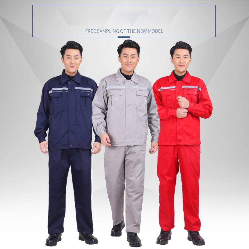 100% Cotton Working Clothing Men Women Anti-static Gas Station Worker Uniforms Durable Mechanical Chemical Electricity Coveralls