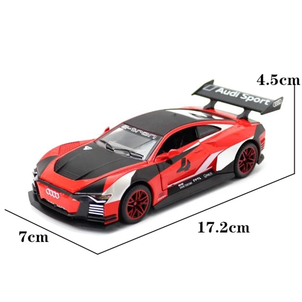 1/32 BBA lega Diecast modello di auto giocattolo E-TRON VISION GT veicoli 4 porte aperte con luce e tirare indietro giocattolo per bambini regali per bambini