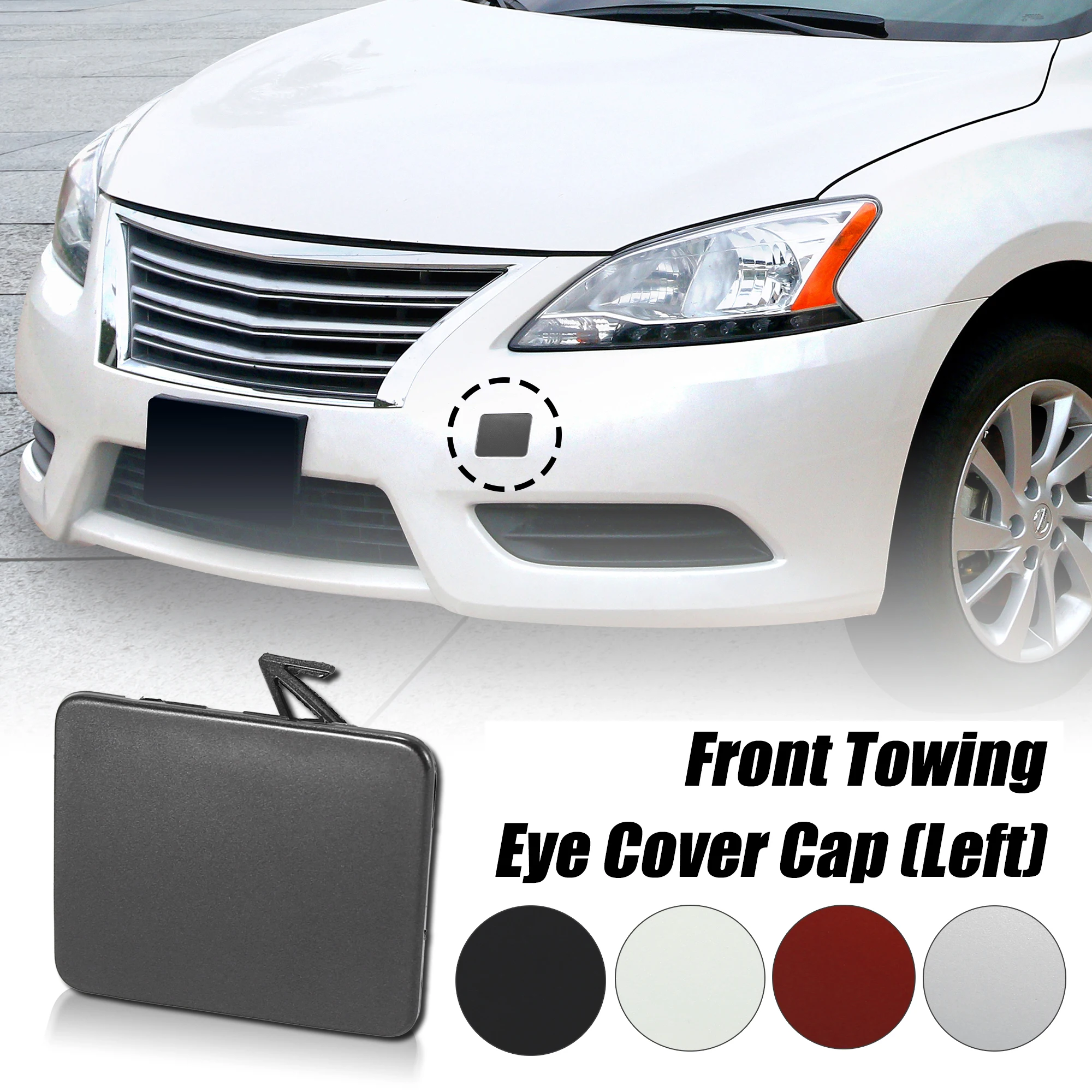 Uxcell Front Bumper Tow Hook Towing Eye Cover Cap Replacement 622A0-3SH0A for Nissan Sentra 2013 2014 2015