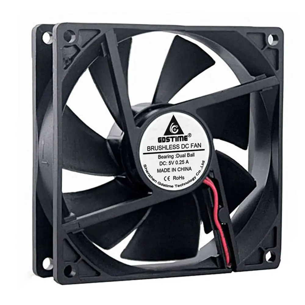 

Gdstime 1 Piece 92mm*92mm*25mm 90mm DC 5V 2Pin PC Computer Case Cooling Cooler Fan 92mm x 25mm 9cm 9225