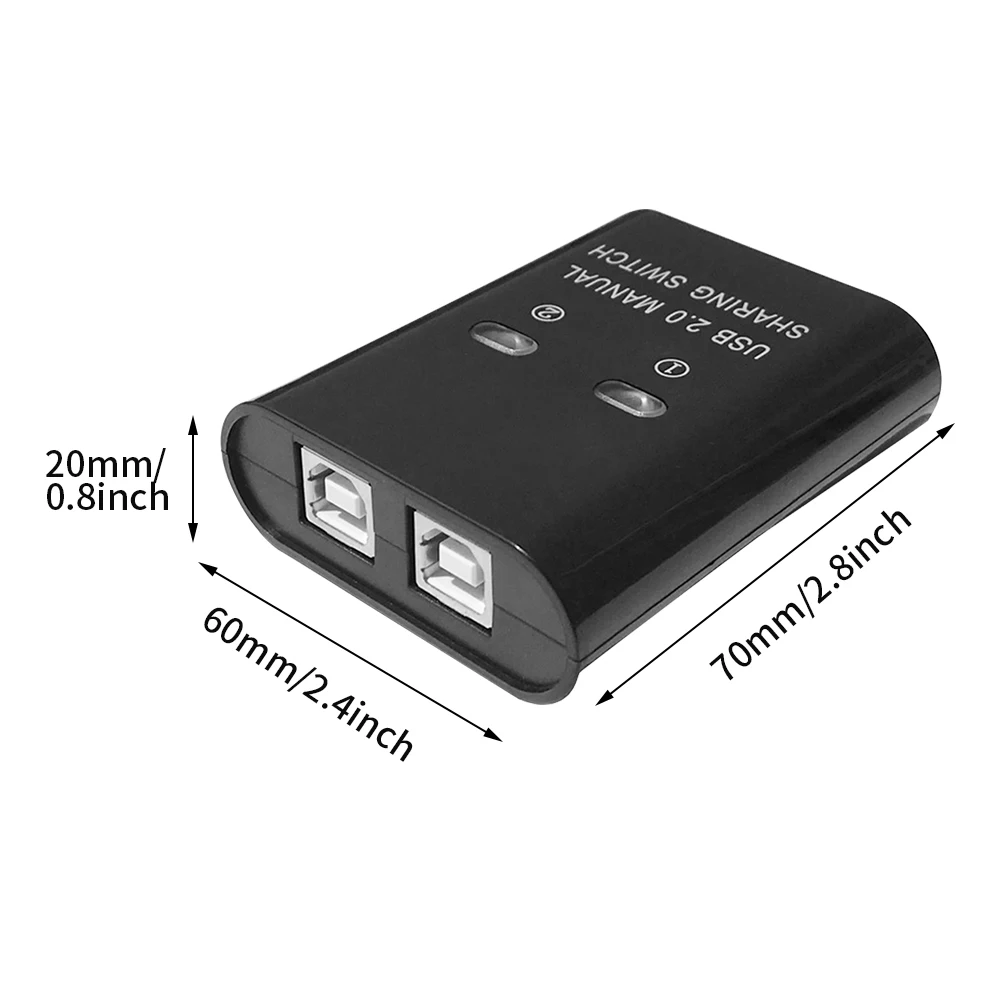 USB Printer Sharing อุปกรณ์2 In 1 Out แชร์เครื่องพิมพ์อุปกรณ์2พอร์ต Kvm สลับ Splitter Hub Converter plug และ Play