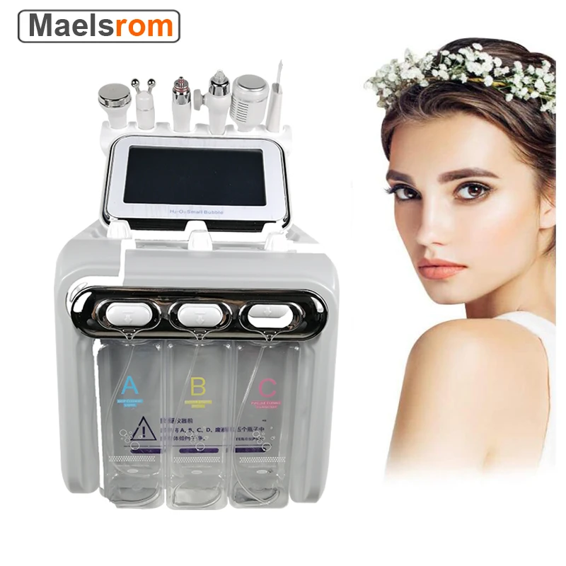 6 in 1 Oxygen Beauty Machine Microdermoabrasion Dead Skin Removal Aqua Peeling Facial Lifting Home Spa Skin Care