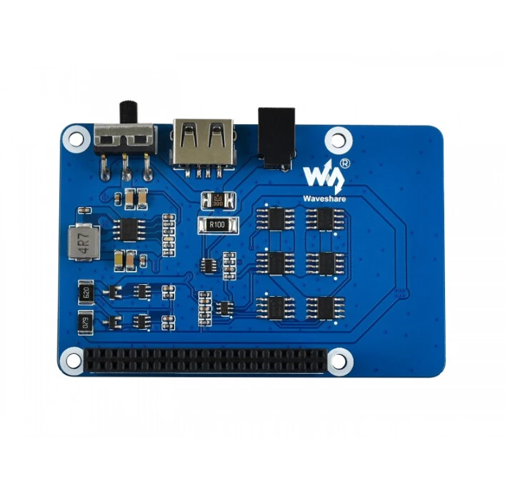 Waveshare Uninterruptible Power Supply UPS HAT for Raspberry Pi 4B/3B, Stable 5V Power Output，The 18650 batteries NOT included