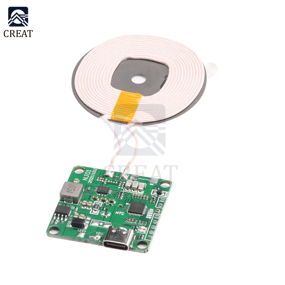 20W High Power 5V 9V 12V Fast Charging Wireless Charger Transmitter Module Type-c USB + Coil Universal FOR CAR PHONE Battery