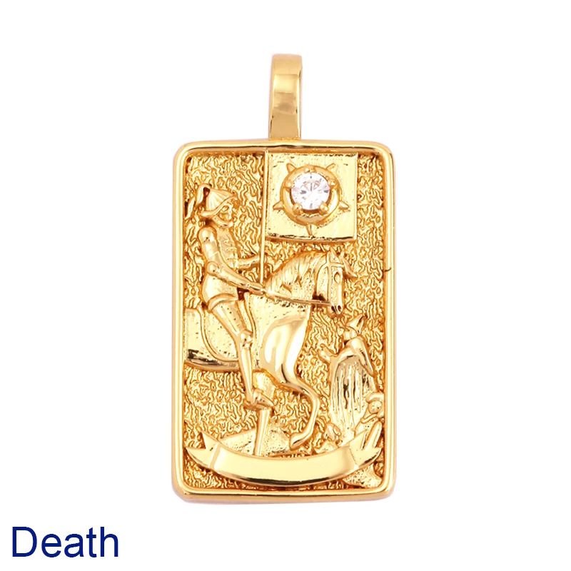 Tarot Karten Charm Anhänger, 2021 Neue 18K Reales Gold Überzogene DIY Schmuck Zubehör für Armbänder Halsketten Machen M06 – Detail 16