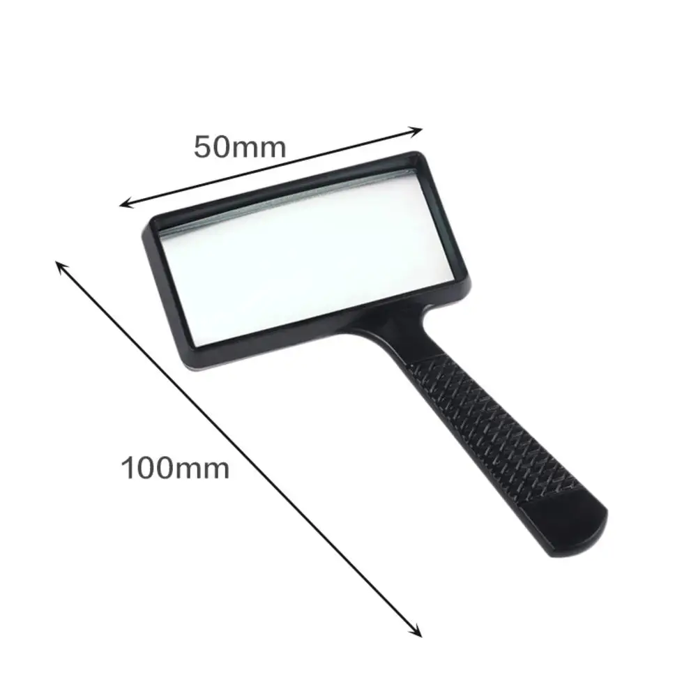 10X Handheld Square Reading Magnifier Magnifying Glass Loupe 84026 ABS+Glass Lens 10times Magnifier For Magazine Books Newspaper