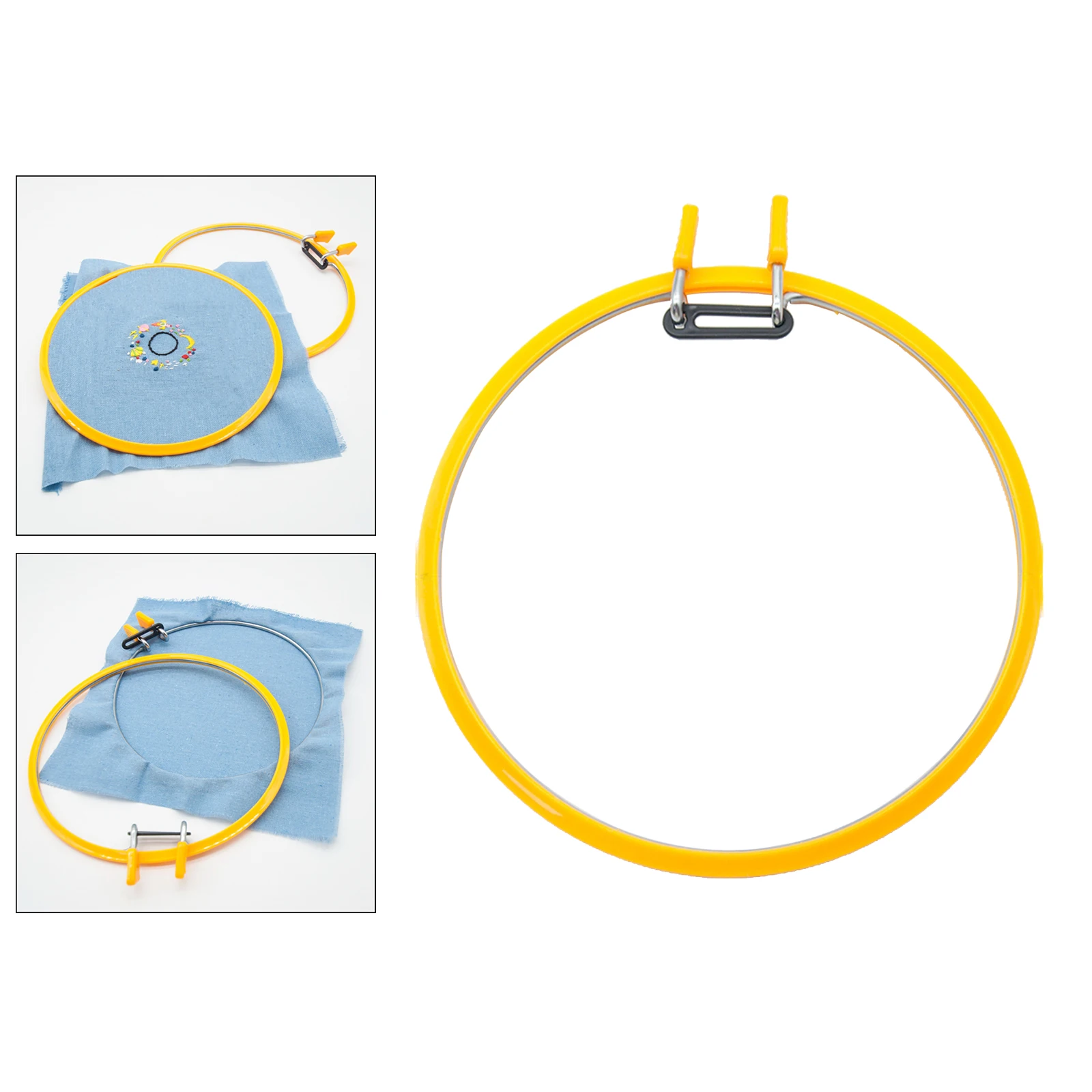 Adjustable Plastic Embroidery Hoop Circle 8.7inch Cross-Stitch Sewing Display Frame Spring Tension DIY Art Needlework Crafts