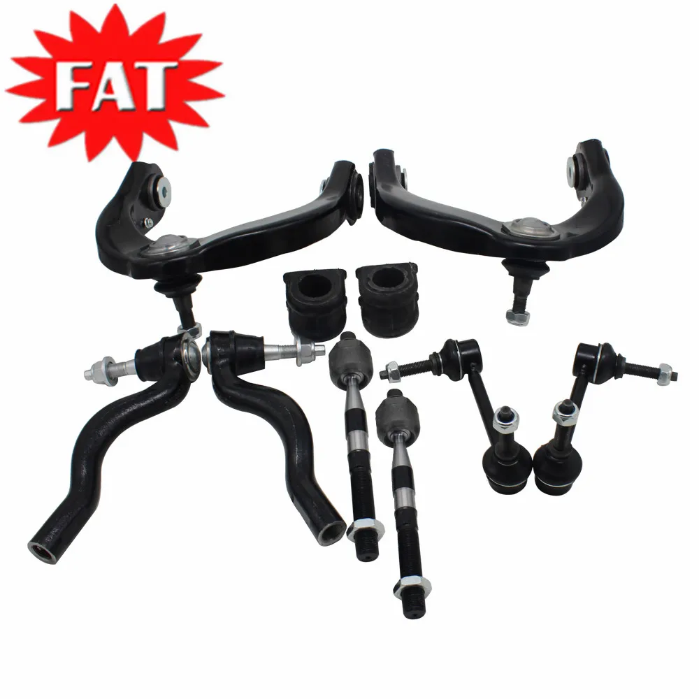 10 PCS For Jeep Grand Cherokee 2011-2015 Front Axle Upper Control Arms + Steering Tie Rod +  Stabilizer Bar Links + Tie Rod End