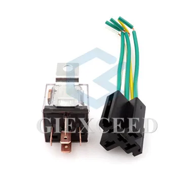 4pin 5pin transparent auto relay 40A 12V 24v waterproof automotive relay with socket and wire