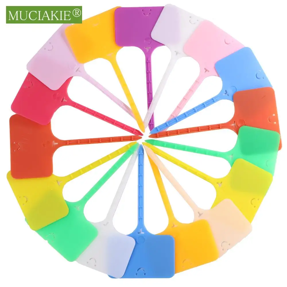 11 Colors Plastic Plant Label Waterproof Reusable Garden Nursery Sign Flower Vegetable Herb Potted Plants Classification Tags