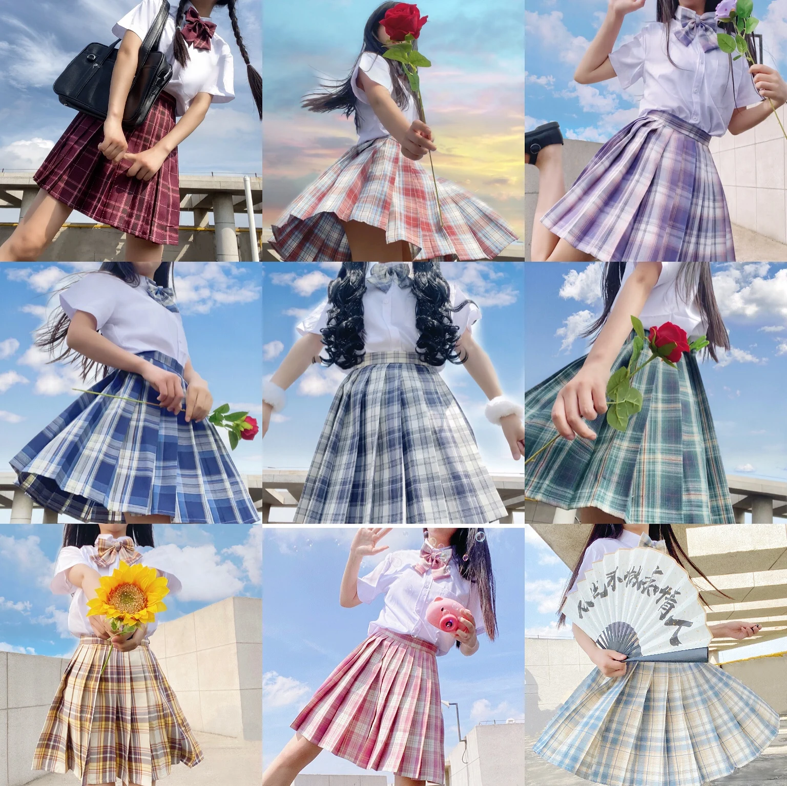 

Plaid Summer Women Skirt 2021 High Waist Stitching Student Pleated Skirts Women Cute Sweet Girls Dance Mini Skirt