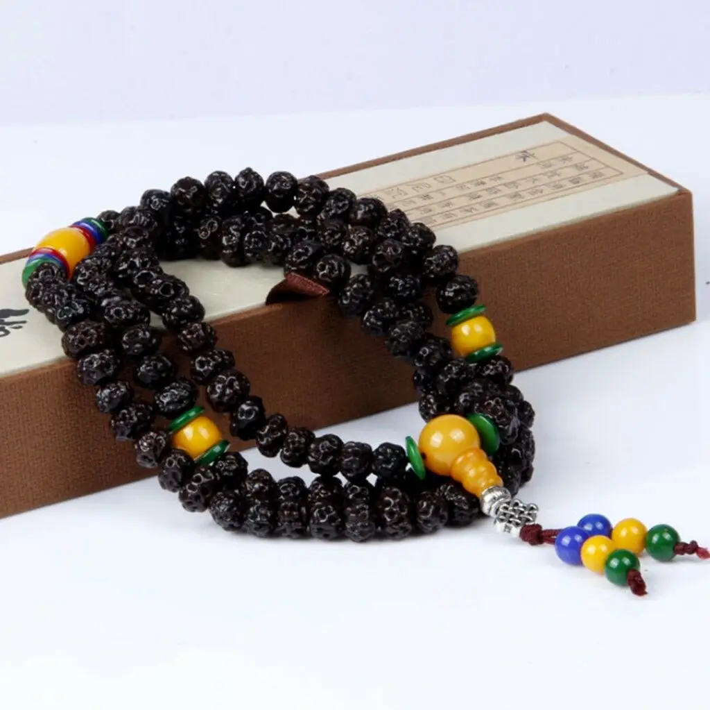 10mm Tibetan Buddhism 108 Tianyizi Bodhi Seeds Prayer Bead Beeswax Mala Necklace