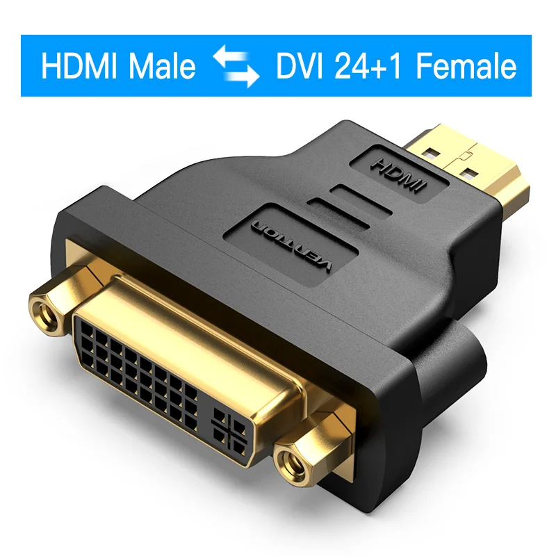 Ventie DVI naar HDMI Adapter Bidirectionele DVI D 24+1 Male naar HDMI Female Kabel Connector Converter voor Projector HDMI naar DVI