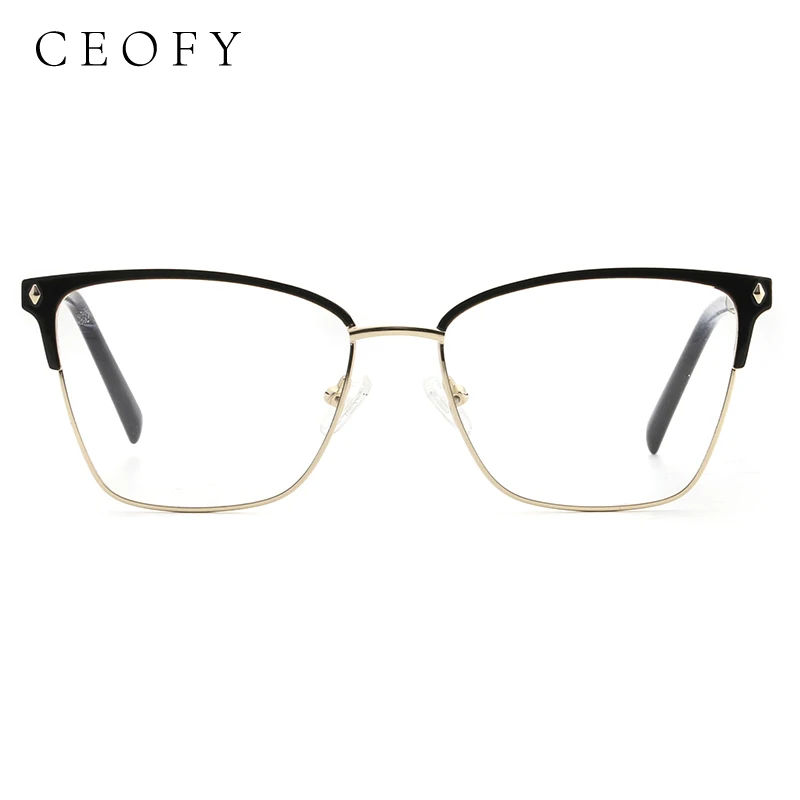 Ceofy Women Metal Glasses Frame Vintage Optical Brand Designer Prescription Myopia Eyeglasses Frame FL17001