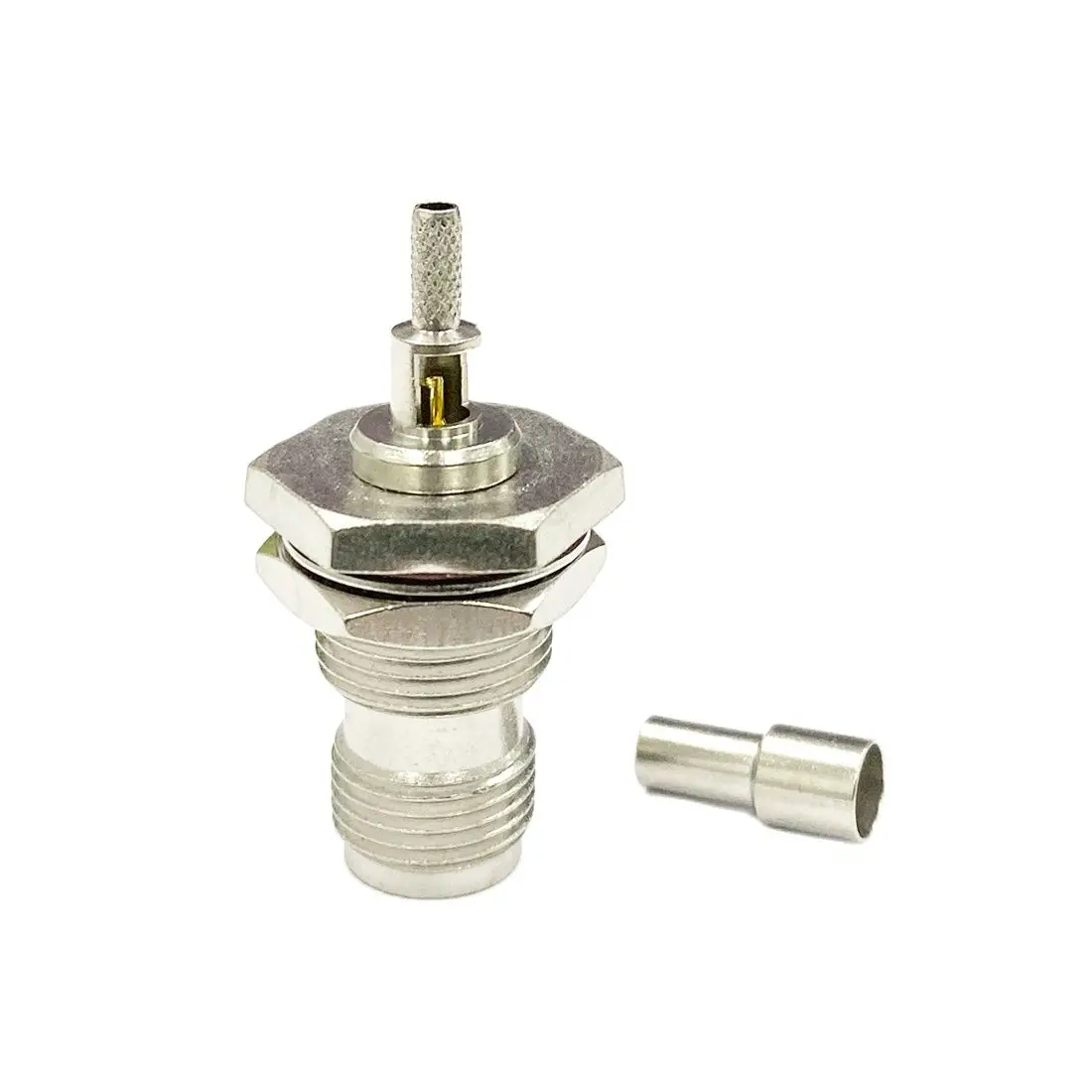 1pc tnc fêmea jack porca rf coaxial conector do conversor crimp rg316 rg174 lmr100 em linha reta nickelplated novo atacado