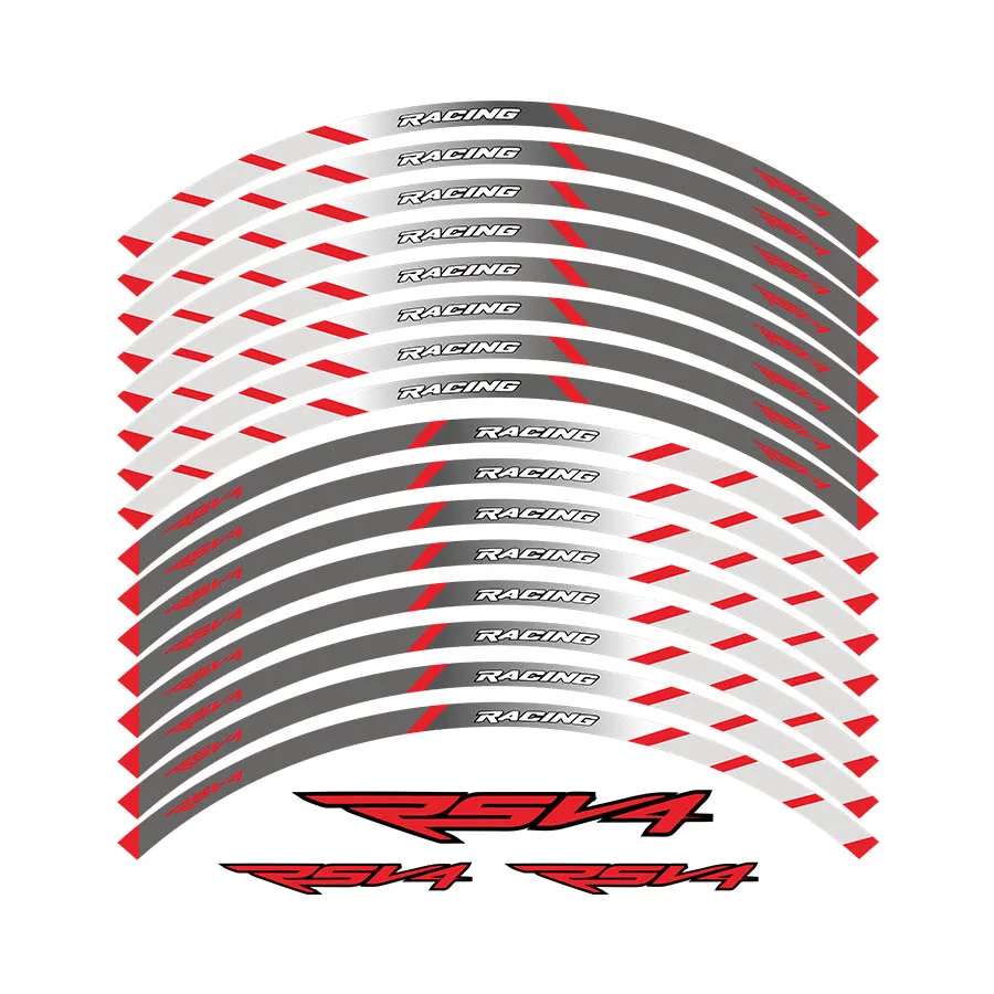 High Quality 16 Pcs Fit Motorcycle Wheel Sticker Stripe Reflective Rim for Apulia RSV4 R/RR RSV4 RF RSV4 RFW