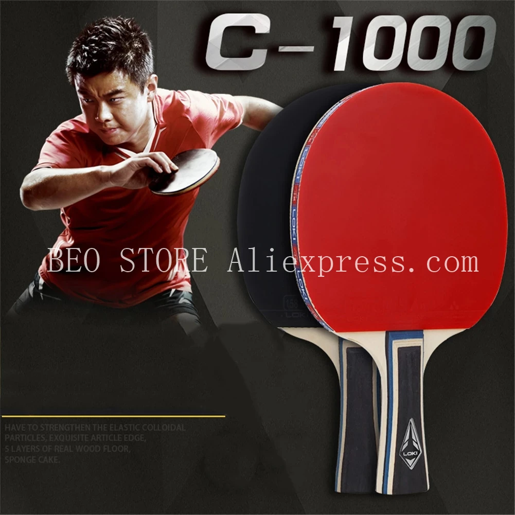 LOKI C1000 Professional Table Tennis Racket Set Carbon Fiber Tube Tech Ping Pong Bat Competition Powerful Ping Pong Paddle