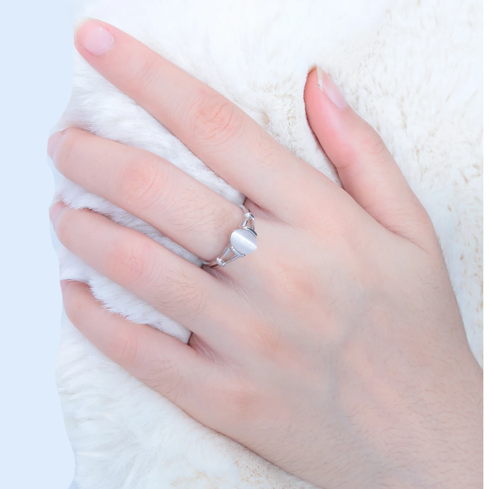 CiNily White & Blue Moonstone Solid Silver Color Rings Twilight Bella Wedding Ring Pure Silver Vintage Jewelry Women