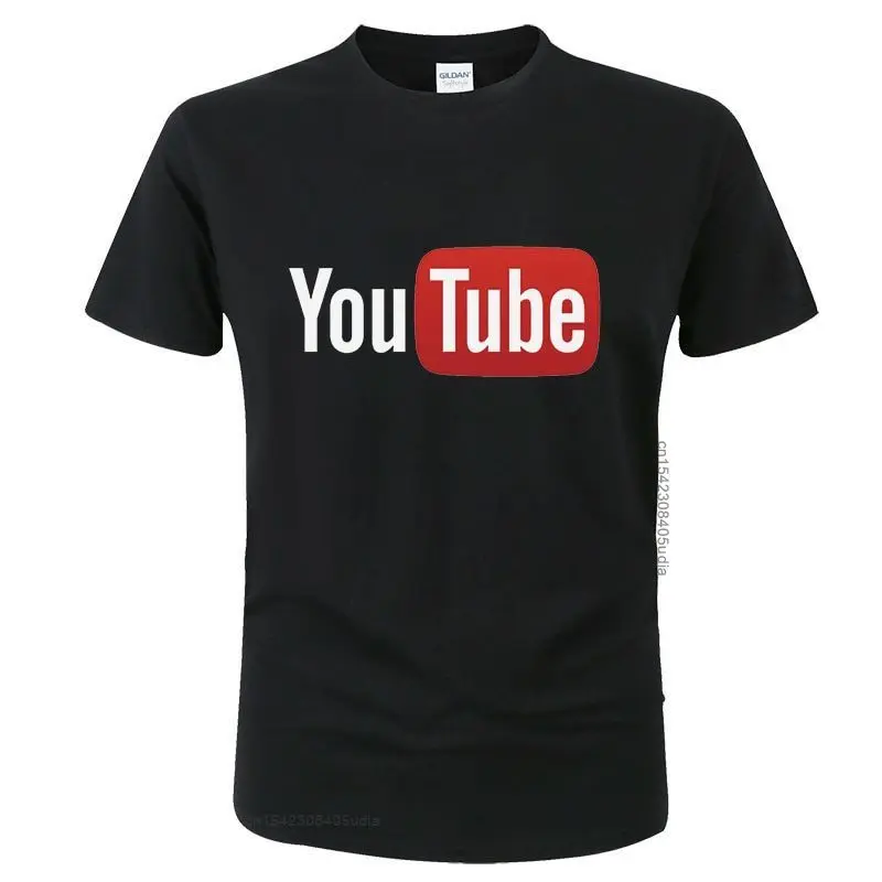 Summer Funny Male T-Shirt Youtube Printed Cotton T-Shirt Men You Tube T Shirt Men Women Brand Tees Cotton Shirt Tops