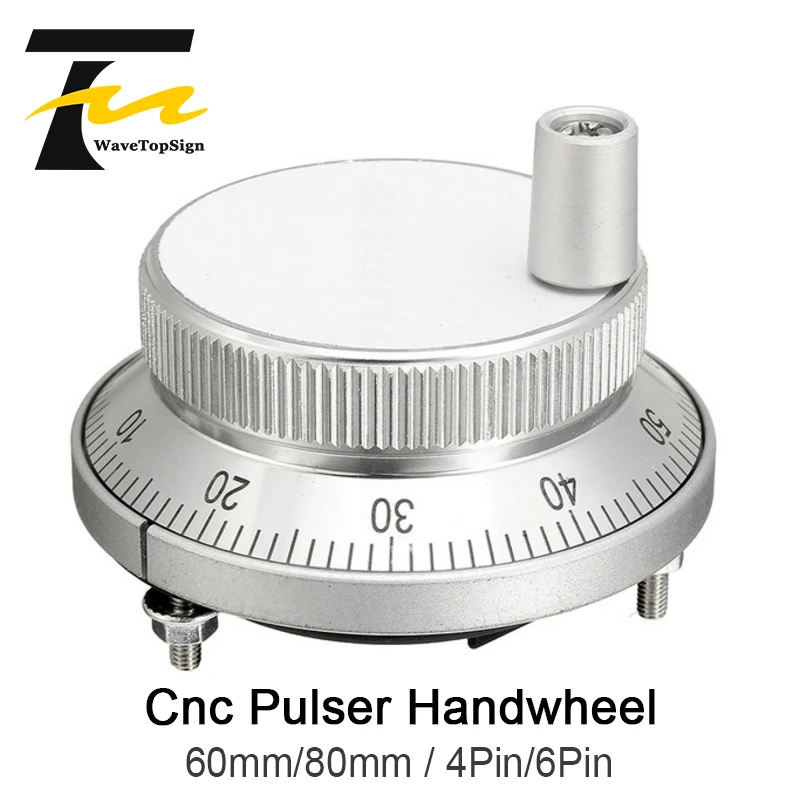 CNC Pulser HandWheel 5V 60mm 80mm 100PPR Manual Pulse Generator HandWheel Machine Rotary Encoder Electronic 4Pins 6Pins