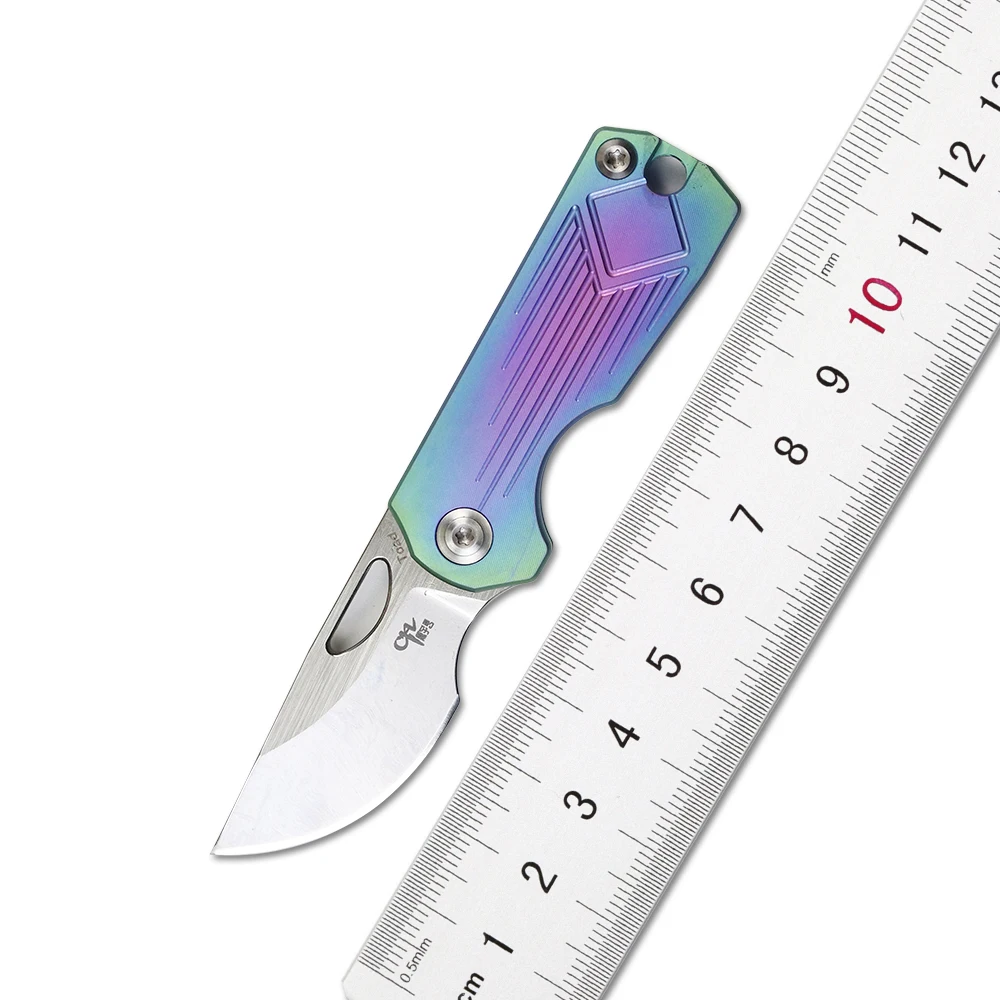 CH 003 Toad Mini Keychain Folding Knife AUS8 Blade Ball Bearing TC4 Titanium Handle Camping Daily Fruit Pocket EDC Tool