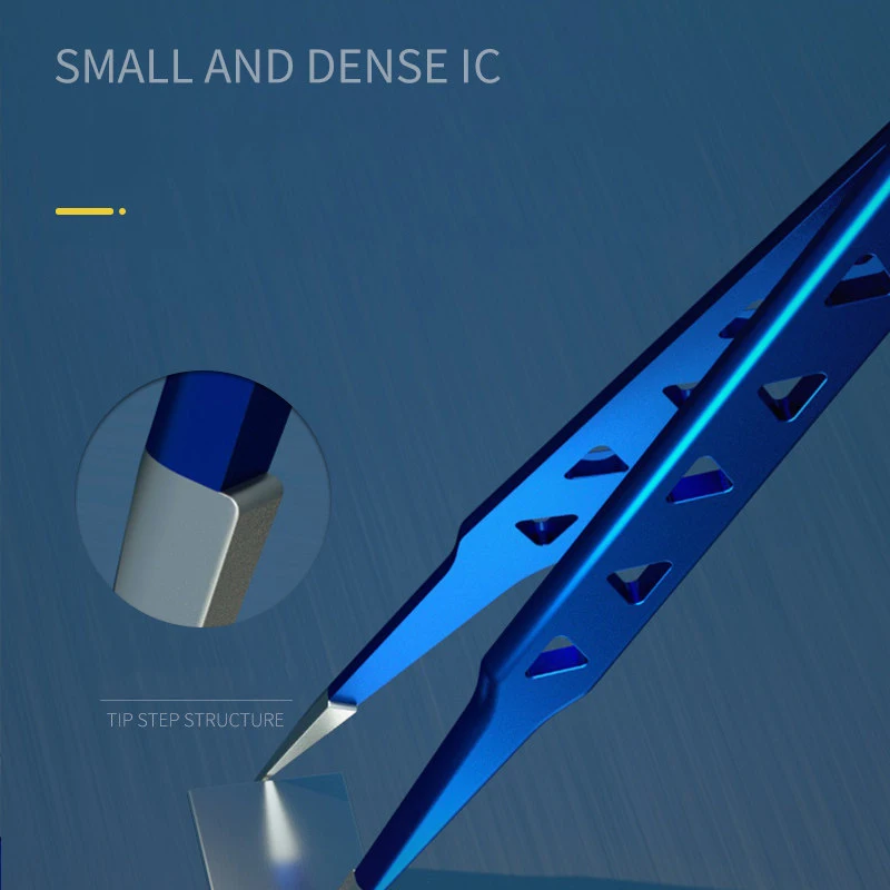 MECHANIC Hollow Heat-Dissipating Precision Tweezers Non-Magnetic Tweezers Electronic IC Chip Phone Repair Tools