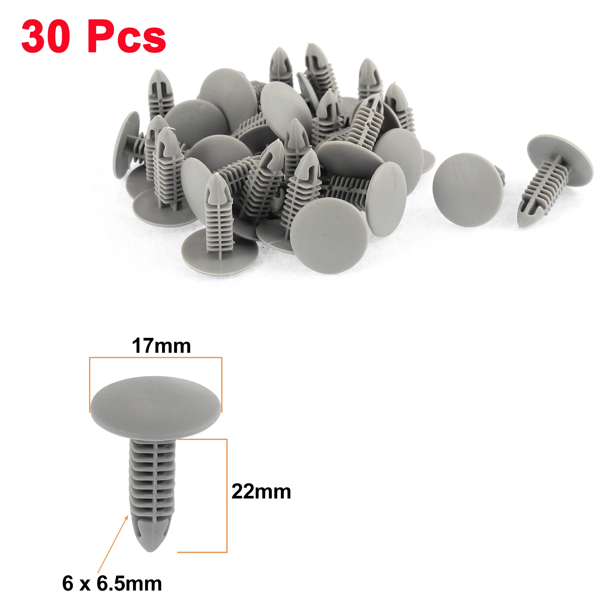 X Autohaux 6x6.7mm 6x6.5mm 6x6mm Hole Plastic Rivets Fastener Door Buckle Clasp Rivet Trim Mat Clips 10/15/30/50 Pcs