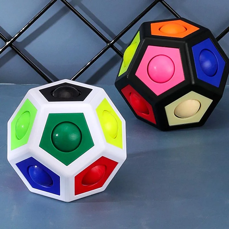 Magic cube Polygon Rainbow Ball Magic Ball fidget toys Polyhedron Football Educational Decompression Toy Fidget Stress Relief