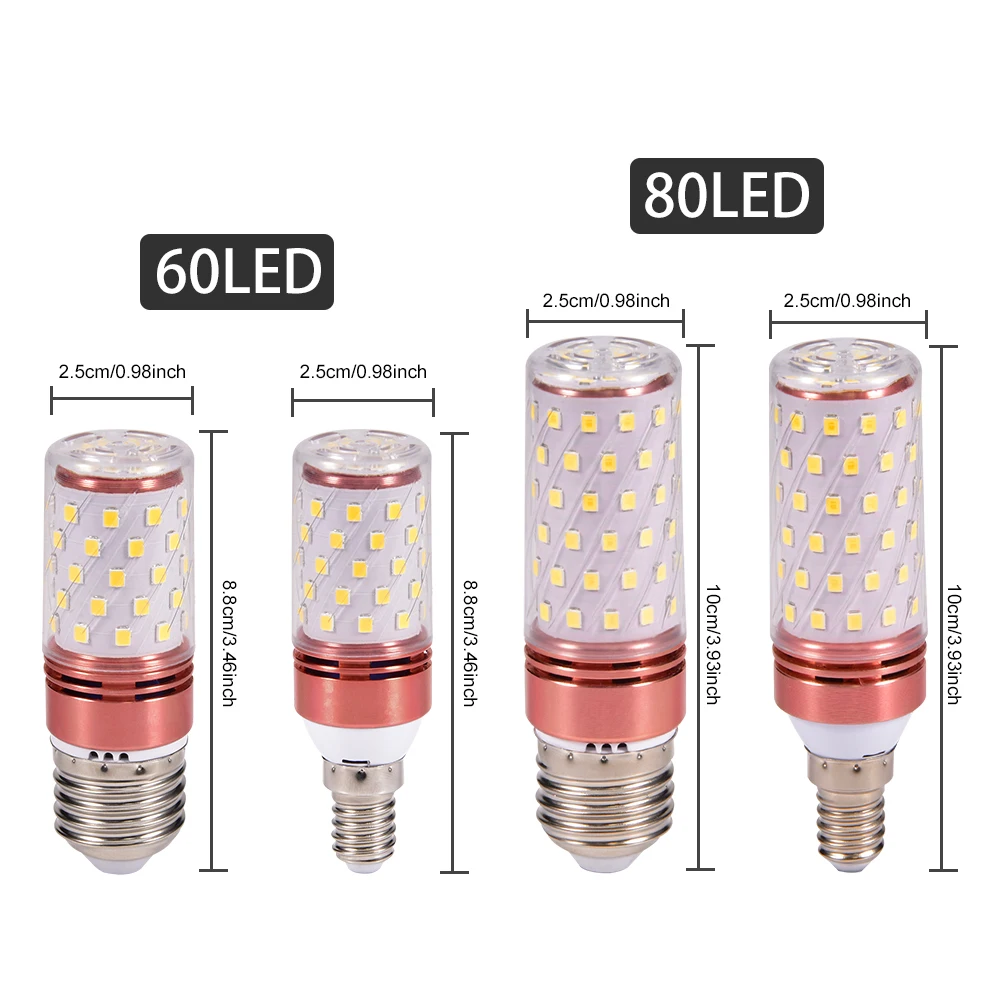 E27 E14 LED Candle Bulb 60 80 LEDs SMD2835 LED Corn Lamp Save Energy Home Light 9W 12W LED Bulb Indoor Decor Bombillas LED D30