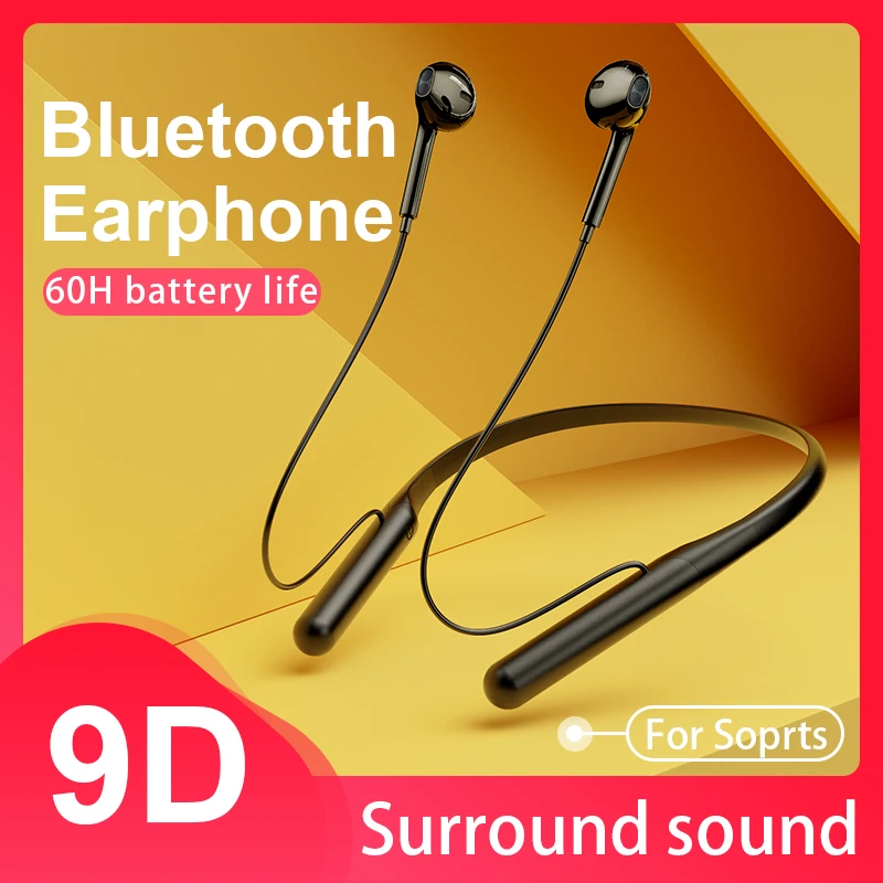 X12 Wireless Bluetooth Earphone Neckband Sports Headphones 9D Surround Sound With Microphone Waterproof Headsets For Android Ios