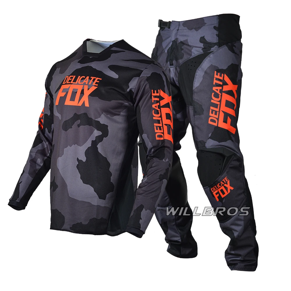 

MX Combo Delicate Fox 180 Oktiv Trev Gear Set Motocross Jersey Pants Moto Cross Outfit MTB Bike Riding Suit For Men