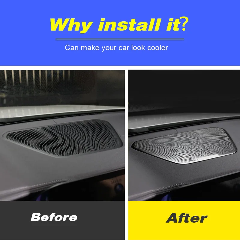 Hivotd Dashboard Speaker Cover Interior Car Accessories Audio Sticker Trim Protection Parts For BMW 318i 320d 330d G20 2023
