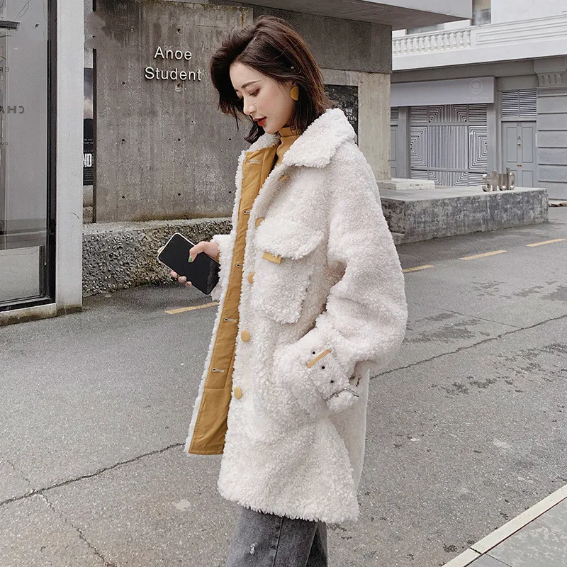 

Real Fur Coat Women Korean Sheep Shearing Winter Coat Women 100% Wool Jacket Women Clothes 2020 Manteau Femme B12F56065 YY1162