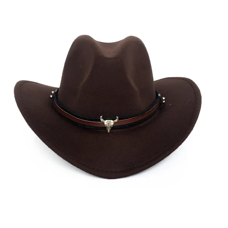 

New Women Men Hat Cowgirl Cowboy Wild West Hats Western Headwear Wide Brim Cap Western Decor Wild West Felt Hat Party Jazz Caps