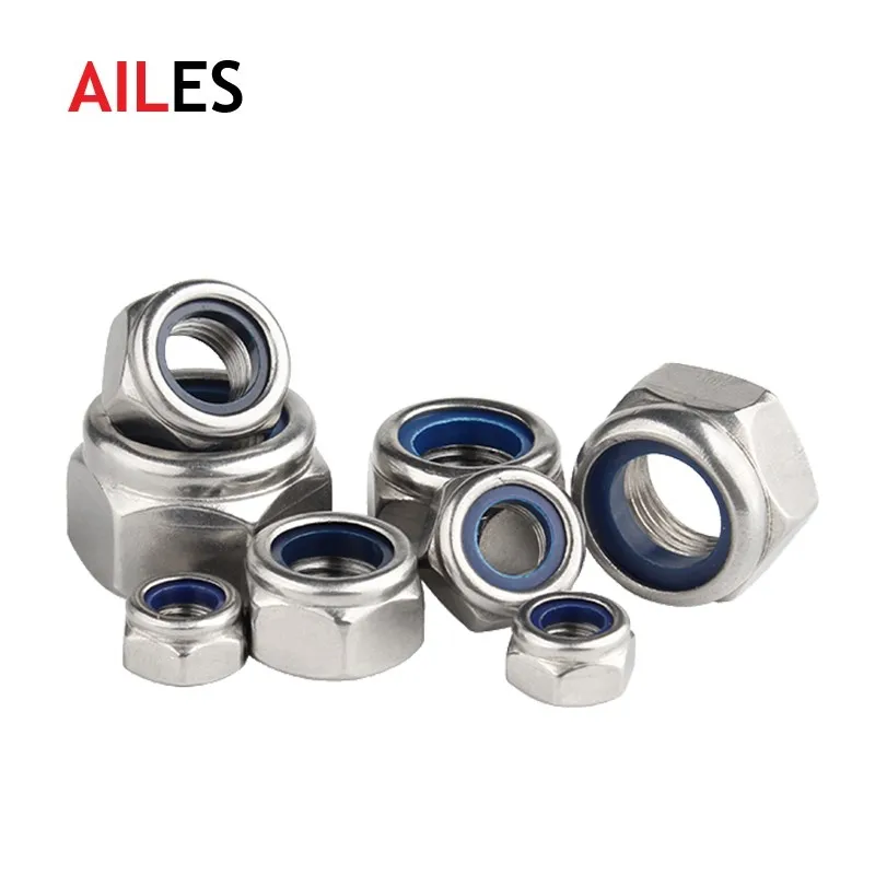 Nylon Lock Nut Stainless Steel M2 M2.5 M3 M4 M5 M6 M8 M10 M12 M14 M16 M20 M24 M27 M30 DIN985 Hexagon Locking Nut