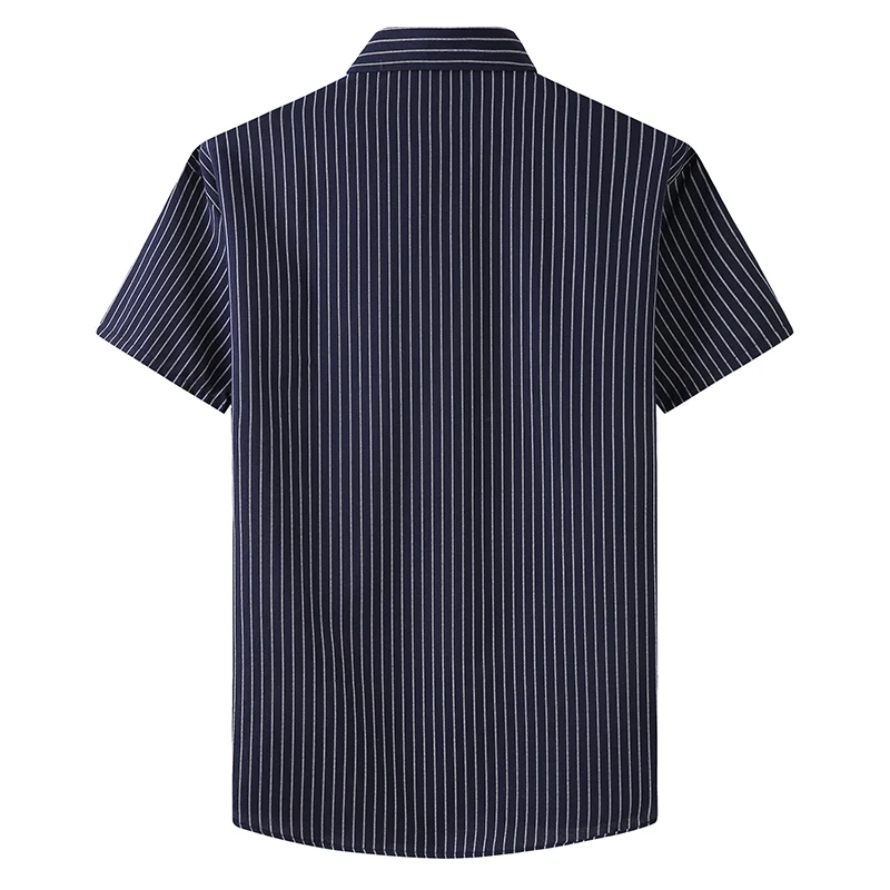 10XL 8XL 7XL New Summer Fashion Striped Shirt Men Short Sleeve Loose Mens Shirts With Pocket Oversize Casual Male Brand Clothes