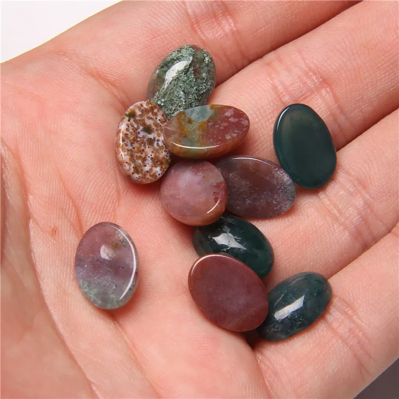10pcs/lot Natural Stone Cabochon 8-25MM Tiger Eye Agat Oval Cameo Fit DIY Ring Earring Bracelet Necklace Making Jewelry Finding