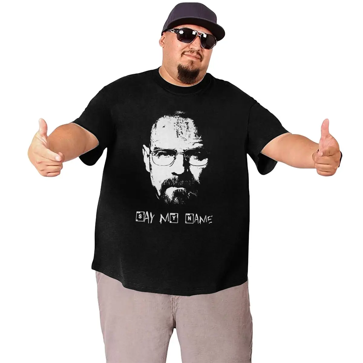 Say My Name Breaking Bad Walter White T Shirts Men Novelty T-Shirt Big Tall Tees Short Sleeve Clothing Oversized 4XL 5XL 6XL