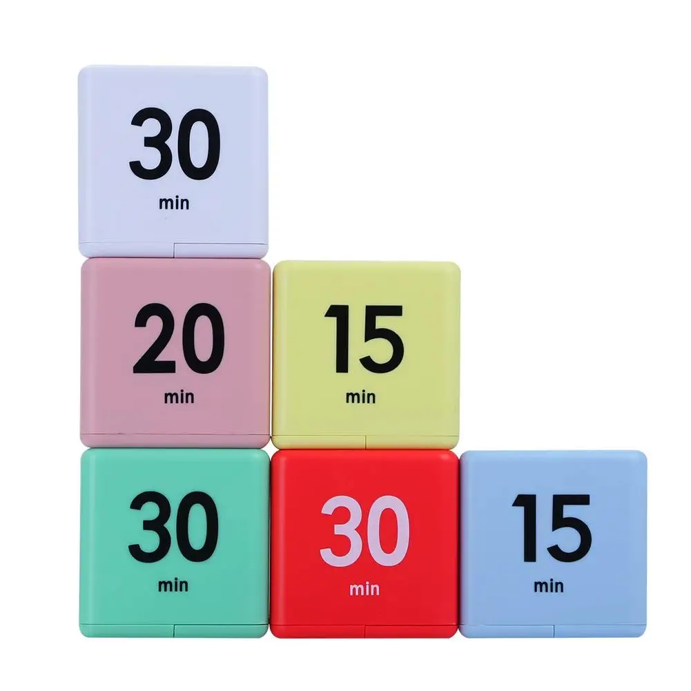 New Preset Timer Practical Portable Time Management Tool For Study Kitchen Cooking Office Rollover Pause Countdown Cube Timer